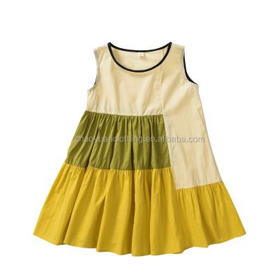 China Anti-wrinkle wholesale summer design unique mix style kids dress patchwork kids dresses kids casual dress for sale