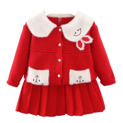 China 2021 autumn and winter girls cartoon suit sweet cardigan skirt for sale