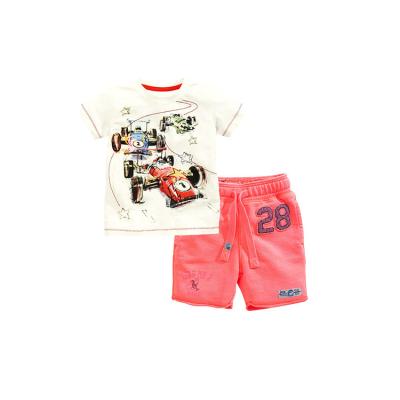 China Anti-wrinkle high quality cotton boy cartoon pattern comfortable summer suit T-shirts and shorts set children for sale