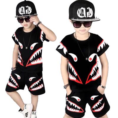 China Wholesale High Quality Casual Short Sleeve Cartoon Children Summer Suit Kids Boy 2 Pieces Clothing Set Cheap for sale