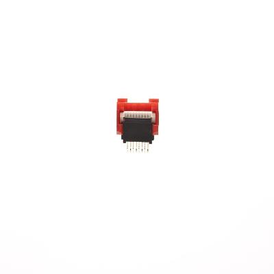 China UL94V-0 2*4Pin Nylon Controllers FPC Connectors 1.0mm FPC Connector With Red Loop for sale