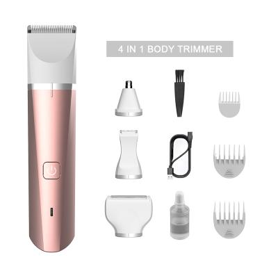 China Car 4 in 1 Ningbo Electric Cordless Women's Nose Bikini Hair Trimmer for Face Leg Below for sale