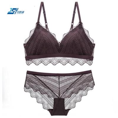 China QUICK DRY women's sexy lace bra and panties lingerie sets lady embroidered underwear wholesale for sale