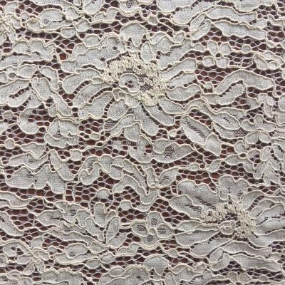 China Viable Good Quality Nylon Heavy Rope French Lace Wedding Dress Fabric for sale