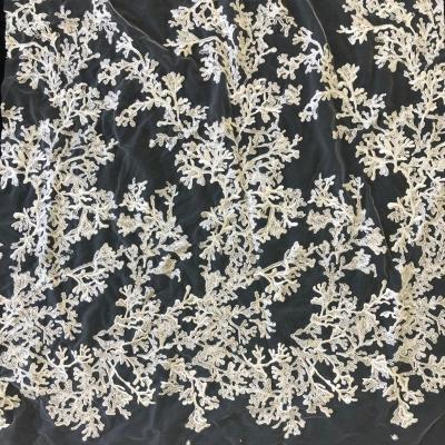 China Sustainable High Quality Luxury Bottom Mesh Embroidery Customized Lace Fabric Low Moq for sale