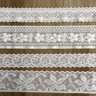 China Sustainable White Eco - Friendly Elastic Lycra Lace Trimming for sale