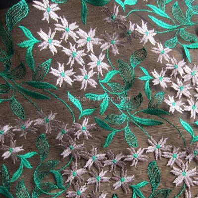 China Memory China Supplier Multicolor Lace Embroidery Organza Fabric Wholesale for sale