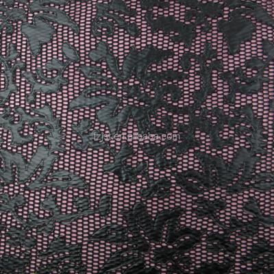 China Memory Black Organza Fabric Embroidery Lace French Mesh Fabric For Dress for sale