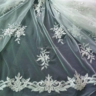 China Embroidery Best Selling Mesh Embroidery Sequins Tulle Lace Fabric 2016 for sale