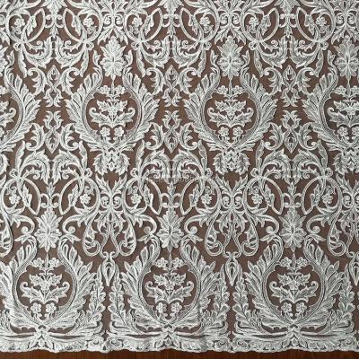 China NEW MESH wicking sequins mesh lace embroidery fabric for wedding for sale