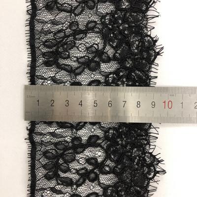 China 2019 Sustainable 9.5cm Black African Rope Lace Fabric Nigerian Market for sale