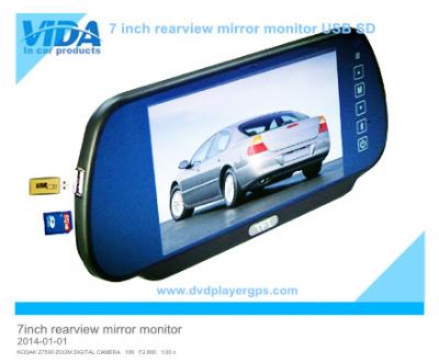 Chine moniteur de rétroviseur de la voiture 7inch avec le bluetooth d'écart-type de MP5 USB à vendre