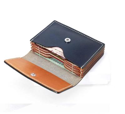 China NO Card Wallet Genuine Leather Mens Wallets Small Sard Front Holders Slim Pocket Wallet for Men for sale