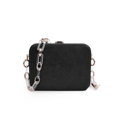 China New Design Fashion Women Box Clutch Lady Bags Acrylic Chain Evening Clutch Bag for sale