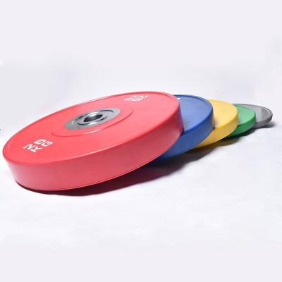 China 5/10/15/20/25Kg Fitness Equipment Gym Weight Plate Durable Multicolor Steel Rubber Liner Set for sale