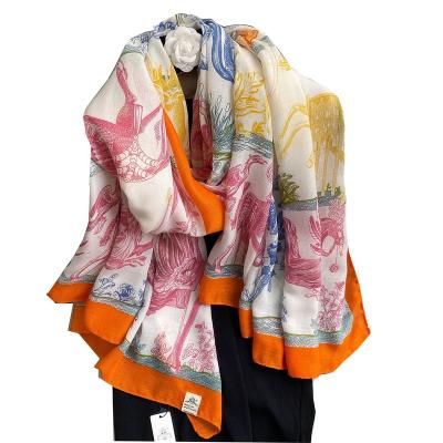 China New Style Soft Soft Long Feeling Style Cotton Scarf Wholesale Fashion Scarf Women Shawls Silk Limit Scarf Elegant Wild Warm Canvas Shawl for sale