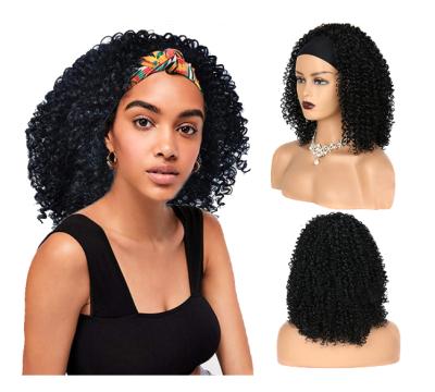 China Afro Kinky Curly Hair Accessories Headband Hairpiece Hairpiece Afro Wave Wigs Free Cap Synthetic Wig For Black Women for sale