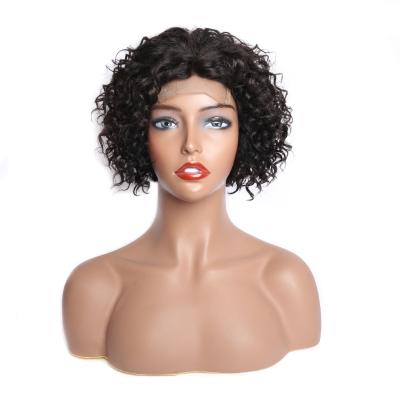 China Full Lace Hair Wig Natural Brazilian Hair Wigs Front Wigs Short Curl Afro Kinky Curly Wig Lace Toupee 8 Inch for sale