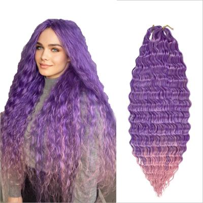 China Yaki Colored Ombre Curly Synthetic Curly Hair Hair Braiding Extensions Fluffy Crochet Braid Hair Bundles Weave Braided Wigs for sale