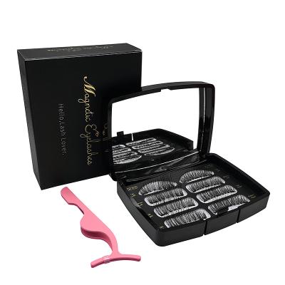 China Natural Soft Acrylic Private Label Packaging Case Eyelash Dispensers 3d Eyelash Magnetic Eyelash Tweezers Set for sale