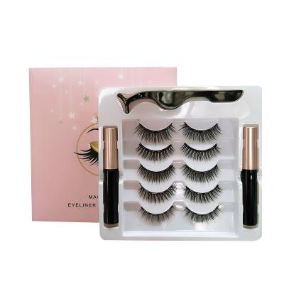 China Natural Magnetic Eyelashes Vendor Easy Natural Magnetic Private Label 5d False Eyelash for sale