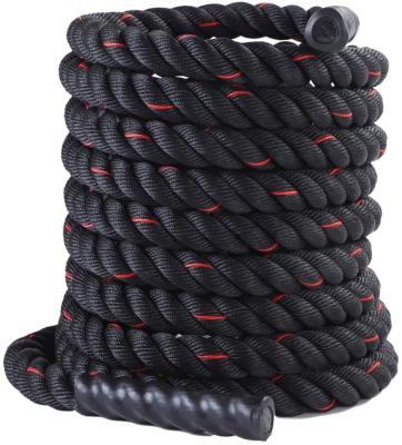 China Universal Black Poly Rope 100% Dacron Heavy Duty Workout Rope 1.5 Diameter 30 50 Length 30 50 Length With Protective Sleeve for sale