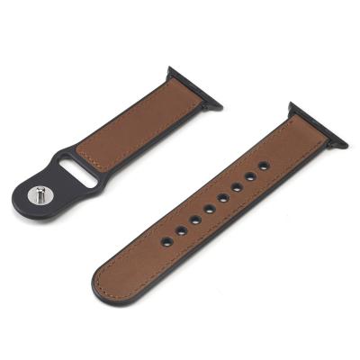 China Luxury Replacement Cow Leather Watch Bands Strap For Apple Watch Band 42mm 38mm Apple Watch Series 6 Strap for sale