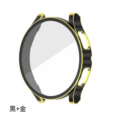 China Newest Fashion PC With Tempered Glass Screen Protective Case Sampink Silver 40m 44mm For Samsung Galaxy Watch 4 for sale