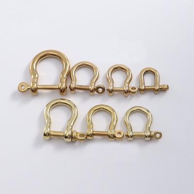 China For Leather Belt Metal Key Chain Leather Belt Shackle Solid Brass D Clip With Screw for sale