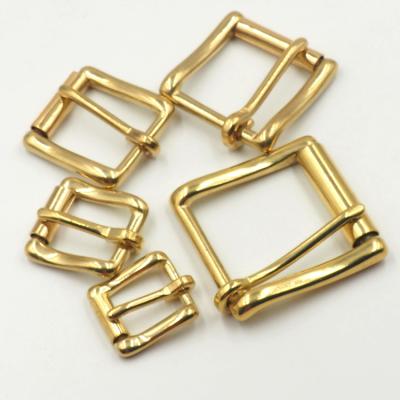 China For Hot Sale High Quality Solid Brass Roller Pin Buckle Metal Leather Belt Roller Adjustable Pin Buckle for sale