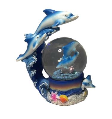 China Europe polyresin water globe 45mm dolphin and turtle design souvenir gift for sale