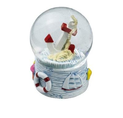 China Europe polyresin crafts boat anchor water globe colorful sculpture beach design for sale