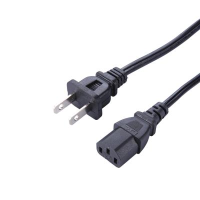 China Black Home Appliance Japan JP Standard Two Plug 2pin Power Cord PSE JP Mains Cord 2 Prong USA JP Plug Power Cable IEC for sale