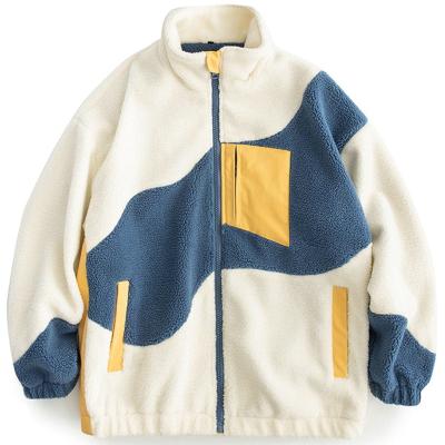 China Apparel Maker Custom Embroidery Fleece Jaket Reversible Premium Zip Sherpa Fleece Jacket For Men for sale