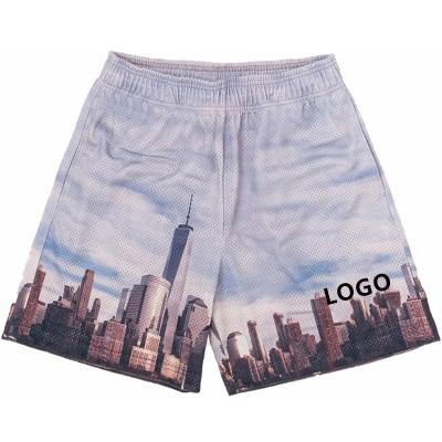 China Custom Graphic QUICK DRY Logo Nets Basketball Short Pants De Hombre Wholesale plus size Double Layer Sublimation Mesh Shorts For Men for sale