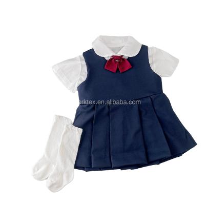 China Nvbao Style School Bow Tie College Style Short Sleeve Shirt + Vest Two Piece Set for sale