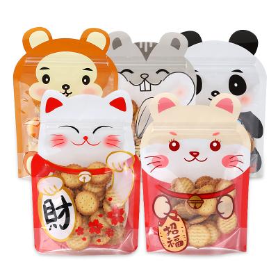 China Customized Special Shaped Plastic Packaging Bags General Lucky Cat Food Moisture Proof Bags for sale