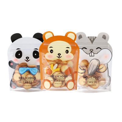 China Wholesale Plastic Animal Shape Moisture Proof Stand Up Pouch With Top Zipper For Snack Bisicuit for sale