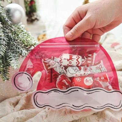 China Christmas Recyclable Reusable Small Hat Shaped Bag For Gift Nougat Candy for sale