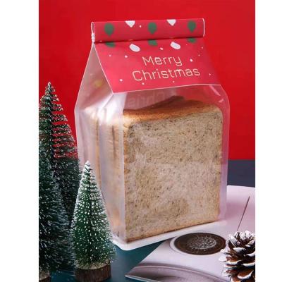 China Recyclable Cotton Paper Bread Christmas Bags With Window And Tin Tie for sale