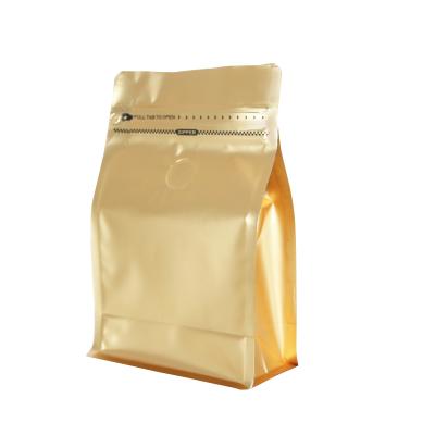 China 500g Eco-Friendly Moisture Proof Matte Foil Gold Plastic Coffee Bag for sale