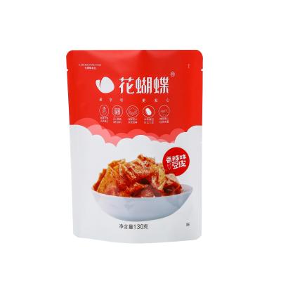 China Moisture Proof Self Standing Bags With Window Food Packaging Pouch Frosted Zip Lock Bag For Bean Curd for sale