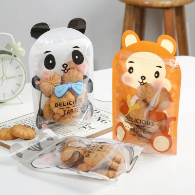 China Small Cute Special Shaped Plastic Holder Resealable Moisture Proof Ziplock Up Pouch Bag For Biscuit for sale