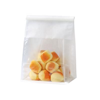 China Wholesale Moisture Proof White Cotton Kraft Paper Bag With Clear Window For Bakery for sale