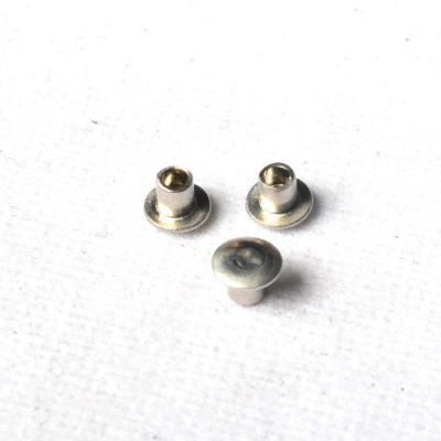 China Custom Stainless Steel Brass Metal Double Head Nail Semi Solid Dome Hollow Copper Tubular Rivet for sale