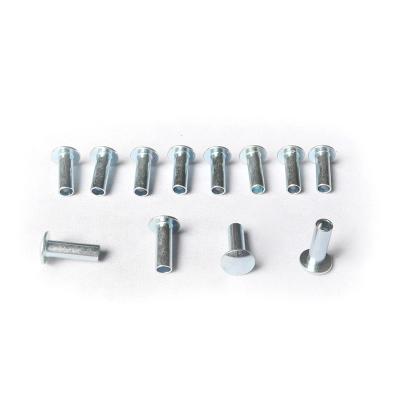 China Widely Applied China Wholesale Galvanized Semi Hollow Tubular Flat Head Rivet Carbon Steel Tubular Rivets For Helmet for sale