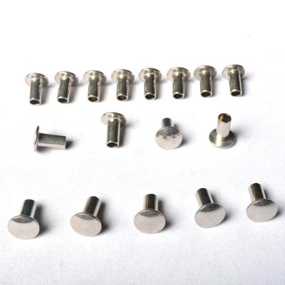 China Stainless Steel Flat Domed Semi-Tubular Rivet Tubular Hollow Tubular Rivets In Helmet for sale