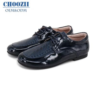 China Choozii Wholesale Anti-slippery Lace-up Unique Fashion Boys Shoes Premium Leather Kids Boys Stylish Shoes for sale