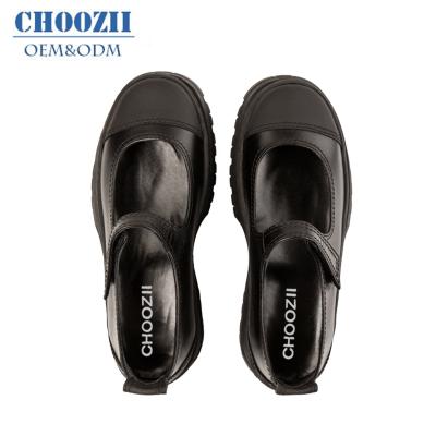 China CHOOZII New Design Children's Waterproof Mary Jane School Girls Shoes Black Genuine Leather Uniform for sale