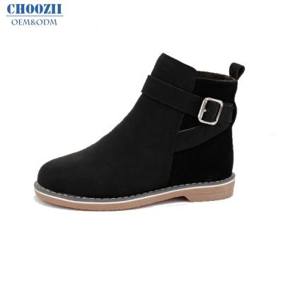 China Handmade Custom Choozii Buckle Design Black Chunky Unique Boots Anti-slippery Waterproof Comfortable Kids Winter Shoes For Girls for sale